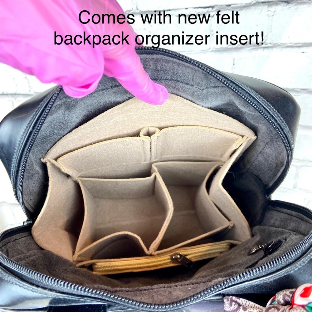 Gucci SOHO black leather backpack with organizer and scarf - Picture 10 of 16